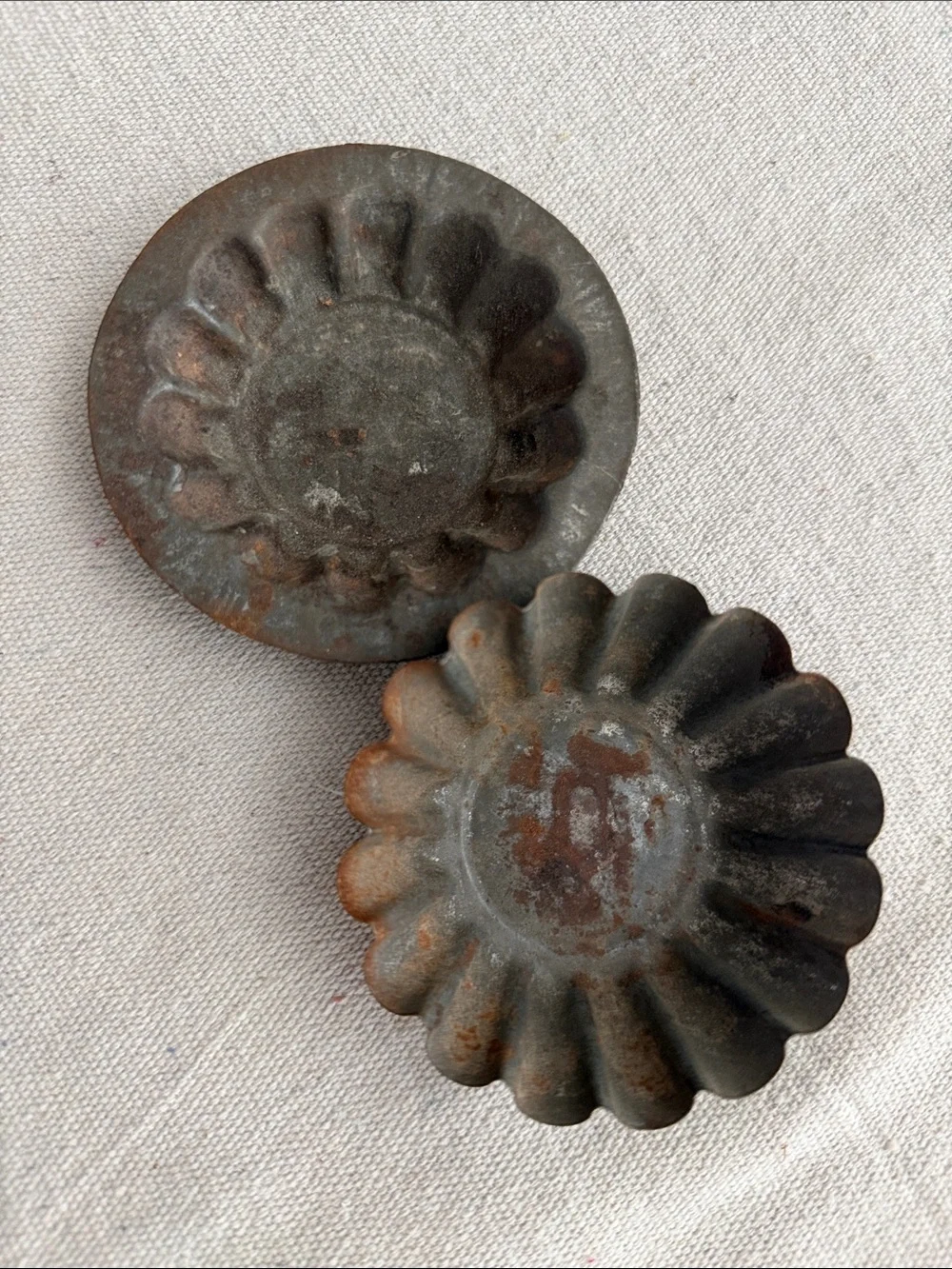 Vintage Primitive Metal Baking Molds and Food Tins- Rustic Set